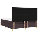LED Box Spring Bed med hovedgærde Mørk Brun 180 x 200 cm Stof