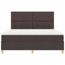 LED Box Spring Bed med hovedgærde Mørk Brun 180 x 200 cm Stof