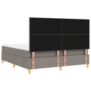 LED Box Spring Bed med madras Gråbrun 180 x 200 cm Stof