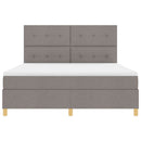 LED Box Spring Bed med madras Gråbrun 180 x 200 cm Stof