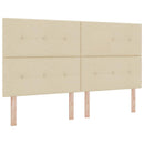 LED Box Spring Bed med madras Creme 180 x 200 cm Stof