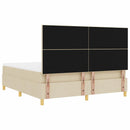 LED Box Spring Bed med madras Creme 180 x 200 cm Stof