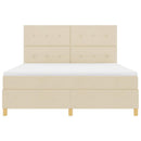 LED Box Spring Bed med madras Creme 180 x 200 cm Stof