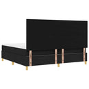 LED Box Spring Bed med hovedgærde Sort 200 x 200 cm Stof