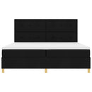 LED Box Spring Bed med hovedgærde Sort 200 x 200 cm Stof