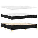 LED Box Spring Bed med hovedgærde Sort 200 x 200 cm Stof