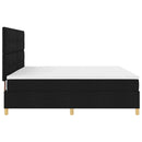 LED Box Spring Bed med hovedgærde Sort 200 x 200 cm Stof