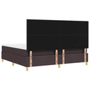 LED Box Spring Bed med hovedgærde Mørk Brun 200 x 200 cm Stof