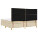 LED Box Spring Bed med madras Creme 200 x 200 cm Stof