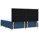LED Box Spring Bed med madras Blå 200 x 200 cm Stof