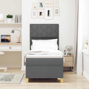 LED Box Spring Bed med hovedgærde Mørkegrå 80 x 200 cm Stof