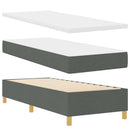 LED Box Spring Bed med hovedgærde Mørkegrå 80 x 200 cm Stof