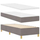 LED Box Spring Bed med madras Gråbrun 80 x 200 cm Stof