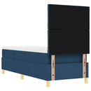 LED Box Spring Bed med hovedgærde Blå 80 x 200 cm Stof