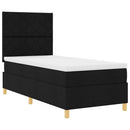 LED Box Spring Bed med hovedgærde Sort 90 x 190 cm Stof