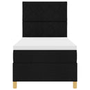 LED Box Spring Bed med hovedgærde Sort 90 x 200 cm Stof