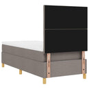 LED Box Spring Bed med hovedgærde Gråbrun 100 x 200 cm Stof