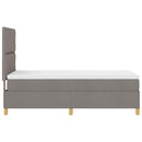 LED Box Spring Bed med hovedgærde Gråbrun 100 x 200 cm Stof