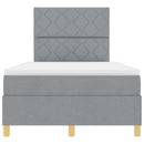 LED Box Spring Bed med madras Lysegrå 120 x 190 cm Stof