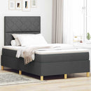 LED Box Spring Bed med hovedgærde Mørkegrå 120 x 190 cm Stof