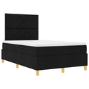 LED Box Spring Bed med madras Sort 120 x 190 cm Stof