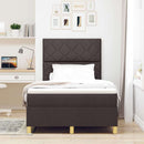 LED Box Spring Bed med madras Mørk Brun 120 x 190 cm Stof