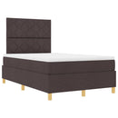 LED Box Spring Bed med madras Mørk Brun 120 x 190 cm Stof