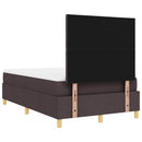 LED Box Spring Bed med madras Mørk Brun 120 x 190 cm Stof