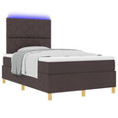LED Box Spring Bed med madras Mørk Brun 120 x 190 cm Stof