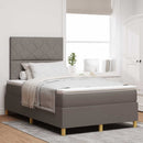 LED Box Spring Bed med hovedgærde Gråbrun 120 x 190 cm Stof