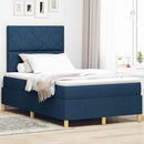 LED Box Spring Bed med madras Blå 120 x 190 cm Stof