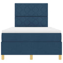 LED Box Spring Bed med madras Blå 120 x 190 cm Stof