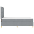 LED Box Spring Bed med madras Lysegrå 120 x 200 cm Stof