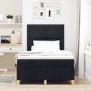 LED Box Spring Bed med madras Sort 120 x 200 cm Stof