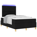 LED Box Spring Bed med madras Sort 120 x 200 cm Stof