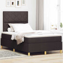 LED Box Spring Bed med madras Mørk Brun 120 x 200 cm Stof