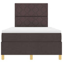 LED Box Spring Bed med madras Mørk Brun 120 x 200 cm Stof