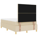 LED Box Spring Bed med madras Creme 120 x 200 cm Stof