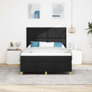 LED Box Spring Bed med hovedgærde Sort 140 x 190 cm Stof