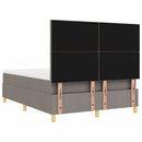LED Box Spring Bed med hovedgærde Gråbrun 140 x 190 cm Stof