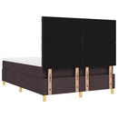 LED Box Spring Bed med hovedgærde Mørk Brun 140 x 200 cm Stof
