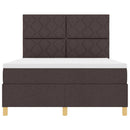 LED Box Spring Bed med hovedgærde Mørk Brun 140 x 200 cm Stof