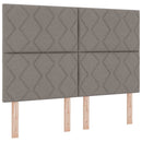 LED Box Spring Bed med hovedgærde Gråbrun 140 x 200 cm Stof