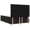 LED Box Spring Bed med hovedgærde Sort 160 x 200 cm Stof