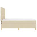 LED Box Spring Bed med hovedgærde Creme 160 x 200 cm Stof