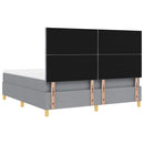 LED Box Spring Bed med hovedgærde Lysegrå 180 x 200 cm Stof