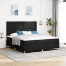 LED Box Spring Bed med hovedgærde Sort 180 x 200 cm Stof