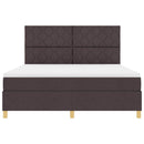 LED Box Spring Bed med hovedgærde Mørk Brun 180 x 200 cm Stof