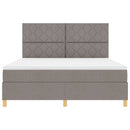 LED Box Spring Bed med hovedgærde Gråbrun 180 x 200 cm Stof