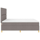 LED Box Spring Bed med hovedgærde Gråbrun 180 x 200 cm Stof